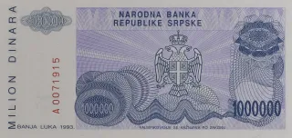 Bosnia and Herzegovina 1.000.000 Dinara, 1993 reverse